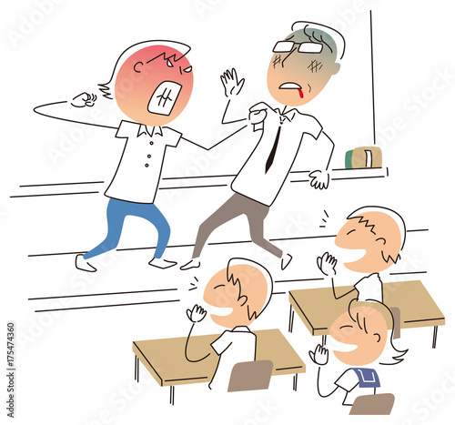 教師に暴力をふるう生徒