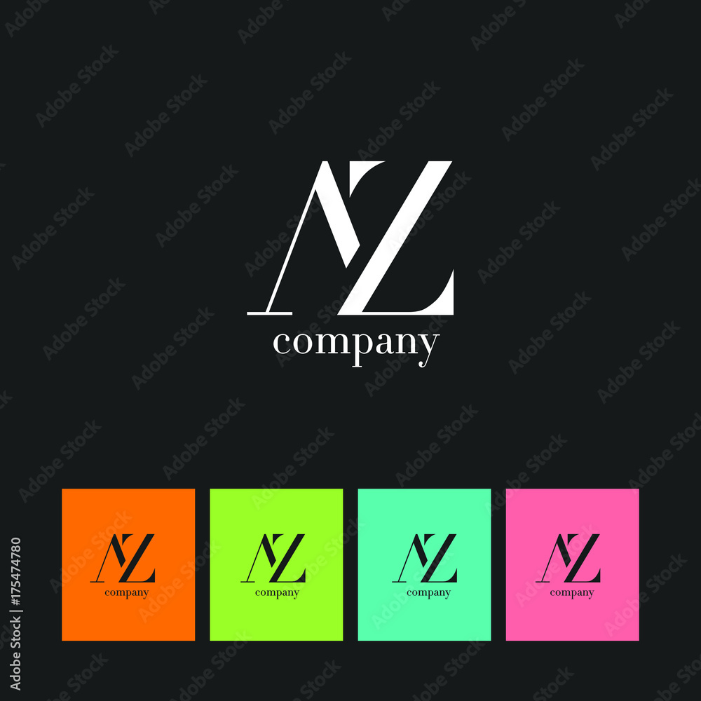 Letters A & Z Logo with Business Card Template Vector. Letters A & Z Logo with Business Card Template Vector.