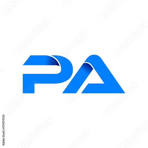 pa logo initial logo vector modern blue fold style