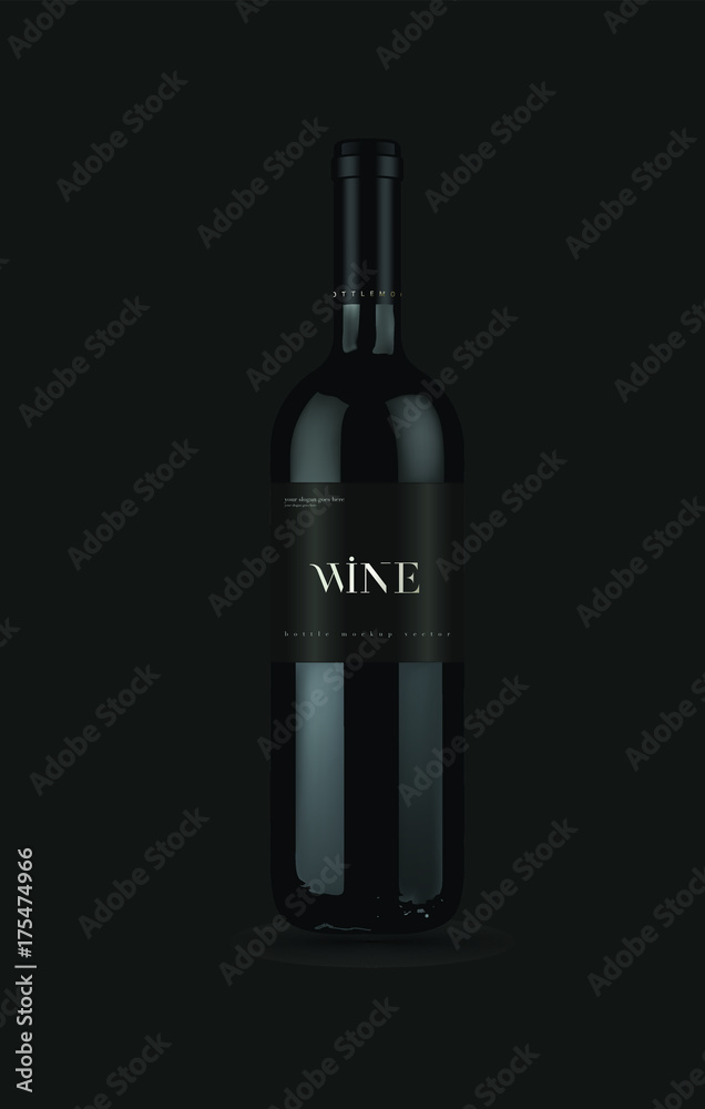 Wine bottle mockup design made in a realistic style. It can serve as a layout for future design. Wine bottle mockup design made in a realistic style. It can serve as a layout for future design.