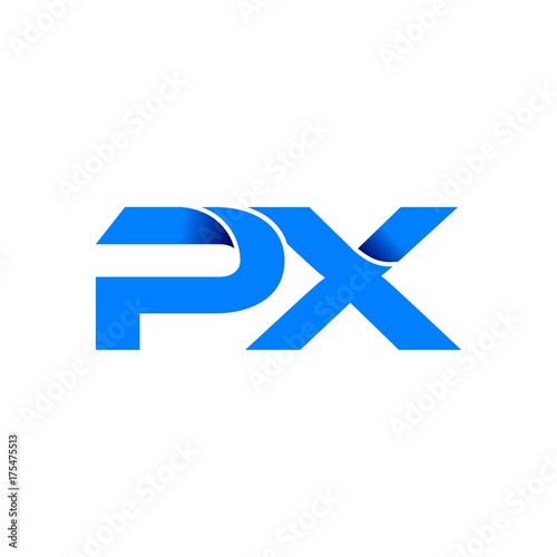Free Download px logo initial logo vector modern blue fold style - GFXLoad