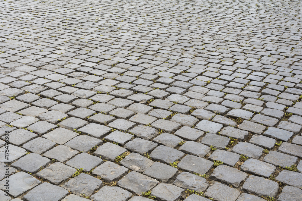 Old cobble stone road in Rome, Italy