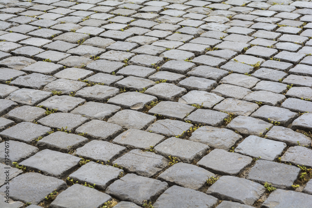 Old cobble stone road in Rome, Italy