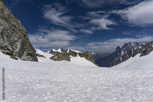 View of alp in June from the area of Punta Helbronner summit.
