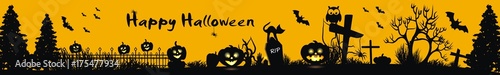 Happy Halloween in schwarz