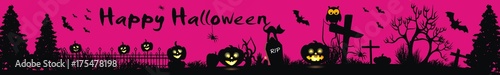 Happy Halloween in schwarz