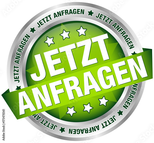 Button Banner "Jetzt anfragen" grün/silber