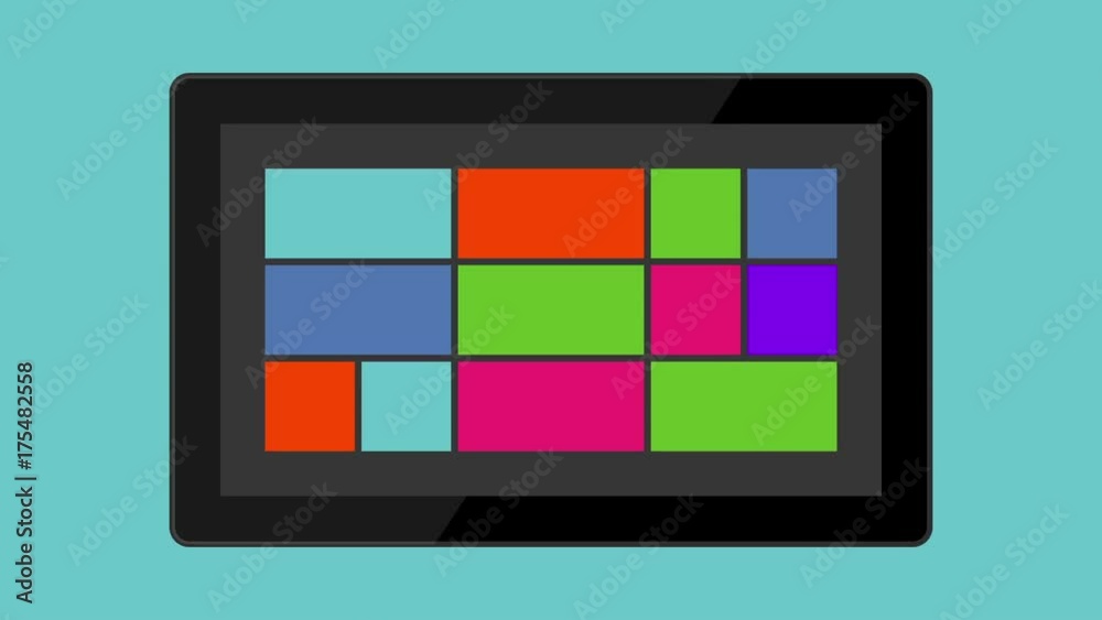Tablet flat animation. Windows mobile application. FullHD Tablet flat animation. Windows mobile application. FullHD