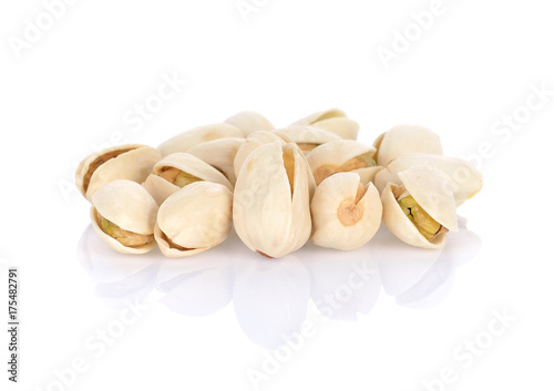 Pistachio nuts. Isolated on a white backgroun