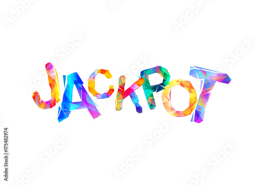 Jackpot! Vector inscription of triangular letters
