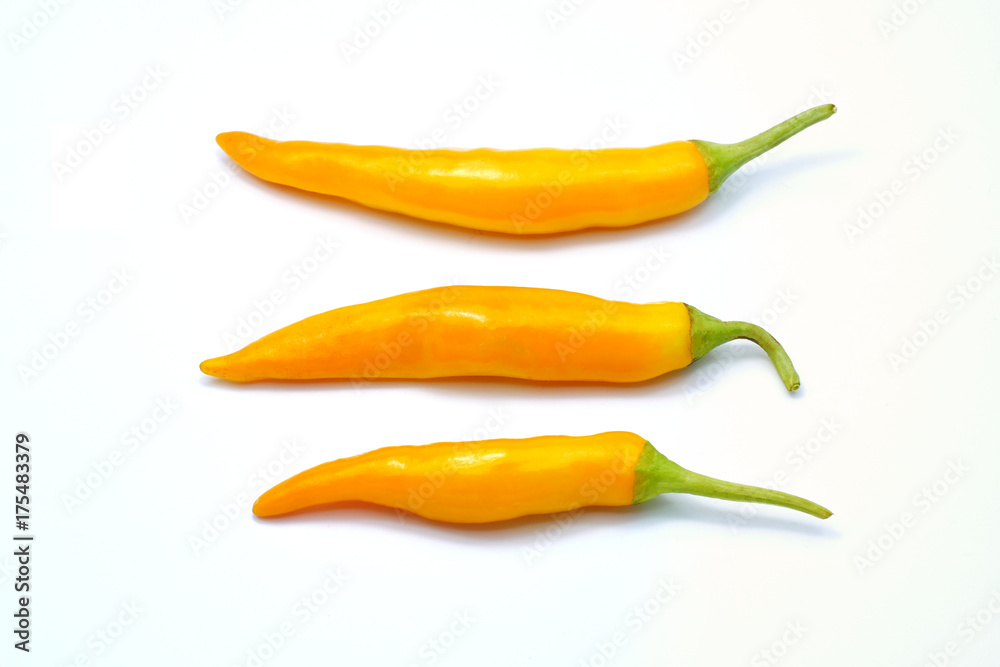 Yellow chilli pepper isolated on white background Yellow chilli pepper isolated on white background