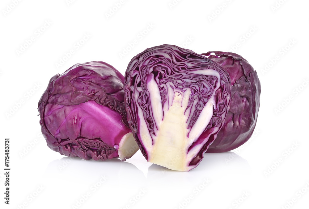 Purple cabbage isolated on white background Purple cabbage isolated on white background