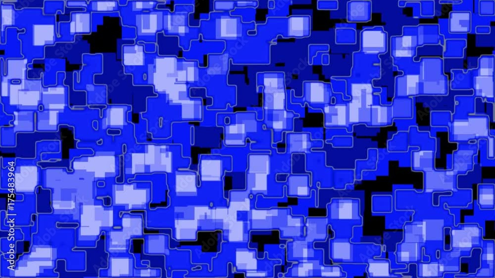 abstract background of blue squares, chaotically diagonal moving and intersecting with each other, merging and separating into new geometric shapes. abstract background of blue squares, chaotically diagonal moving and intersecting with each other, merging and separating into new geometric shapes.