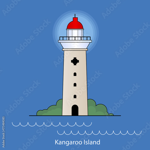 Kangaroo island - Australia lighthouse vector