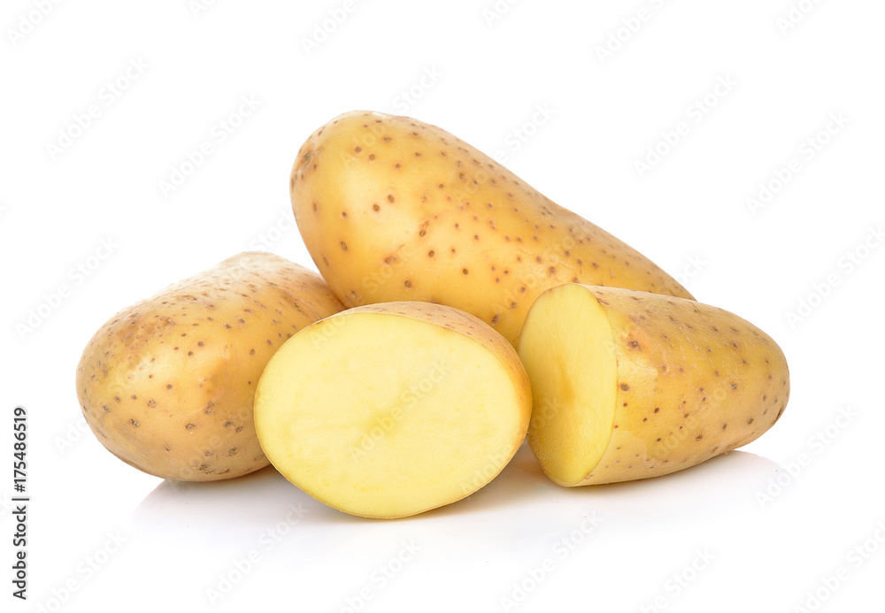 Fresh potatoes isolated on white background. Fresh potatoes isolated on white background.