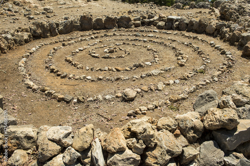 Steinspirale beim Kastello in Loutro, bei Sfakia, Südküste Kretas, Griechenland photo