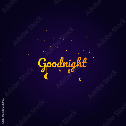 Goodnight and sweet dream, night and origami concept, vector art and illustration.