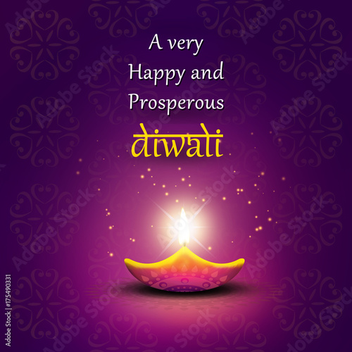 Diwali greeting with diya