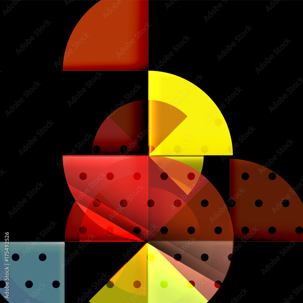 Circle elements on black background Circle elements on black background