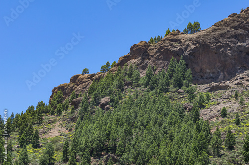 Breathtaking landscape with the most beautifull mountain peaks on grand canary, canary islands, spain.