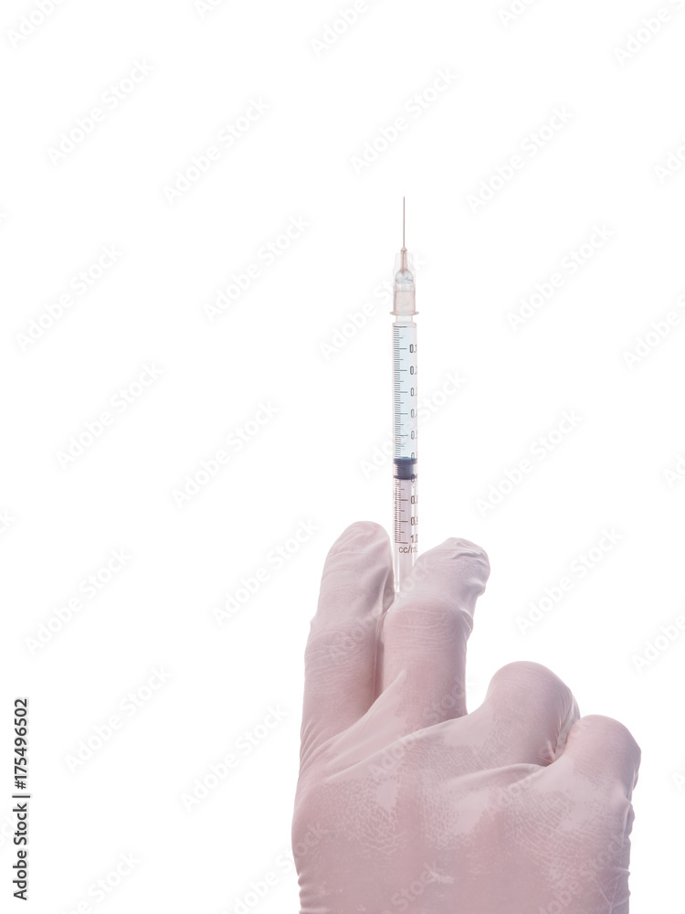 hand with syringe hand with syringe