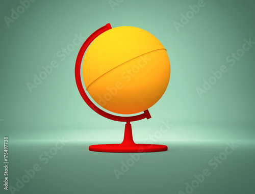 Yellow blank desk globe