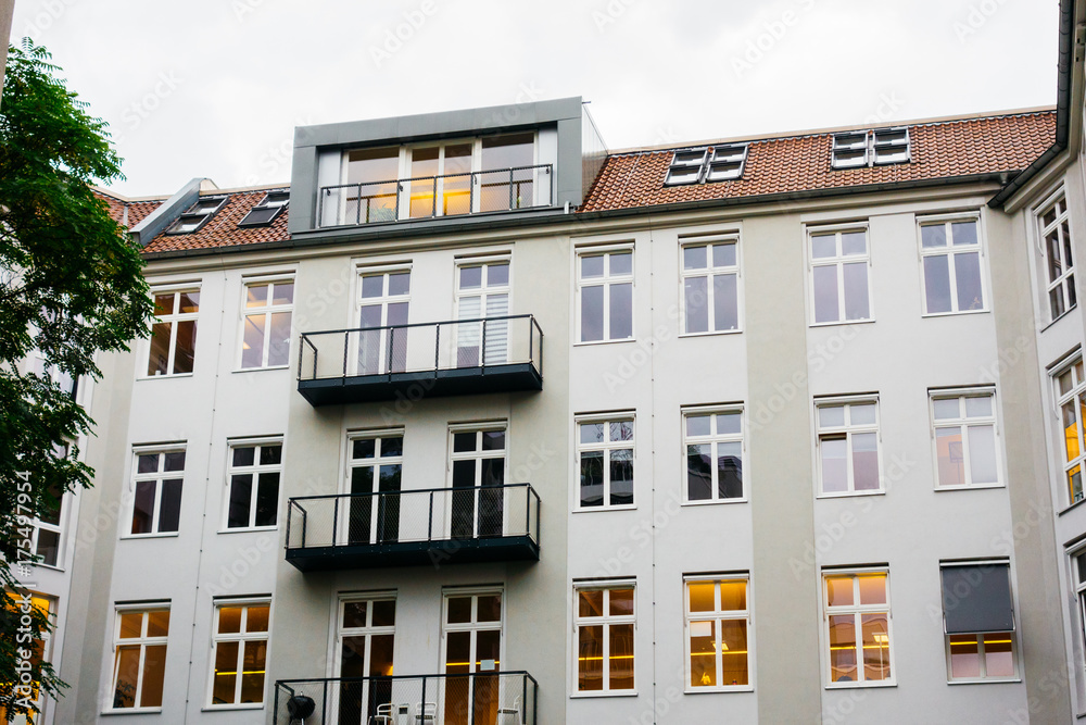Fototapeta premium typical backyard of house in berlin