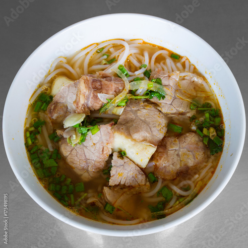 Beef rice noodle (Bun Bo Hue) at Viet Nam