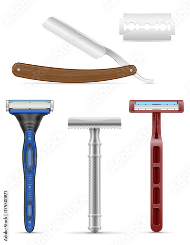 blade and razor for shaving stock vector illustration