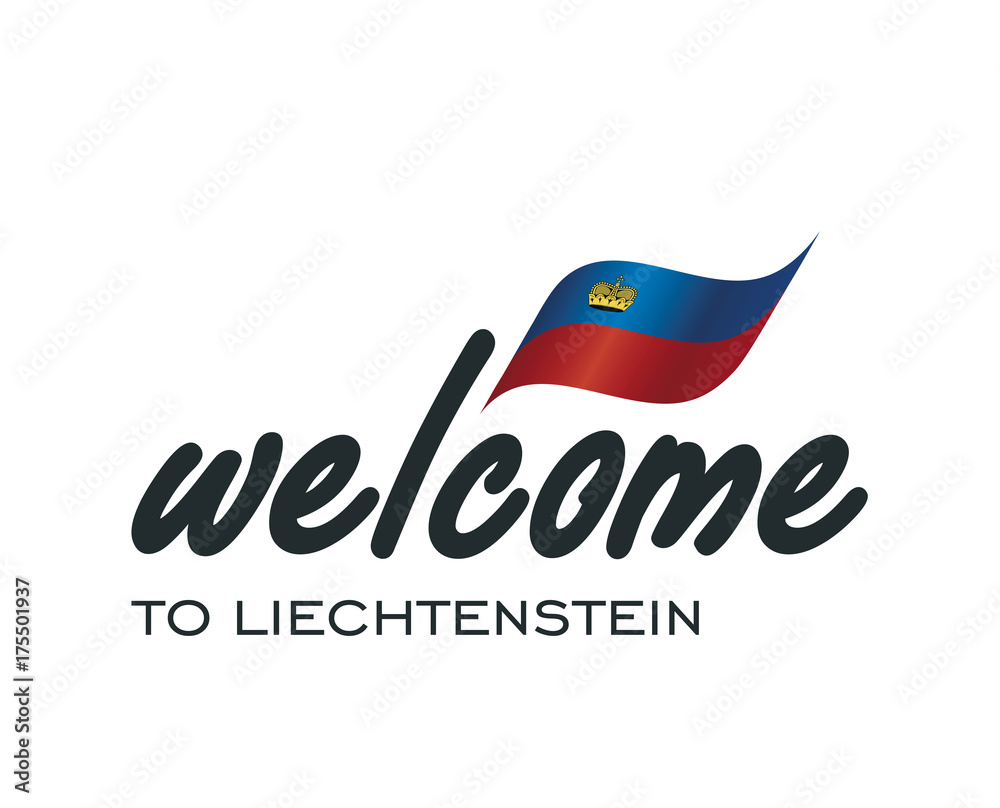 Welcome to Liechtenstein flag sign logo icon Welcome to Liechtenstein flag sign logo icon