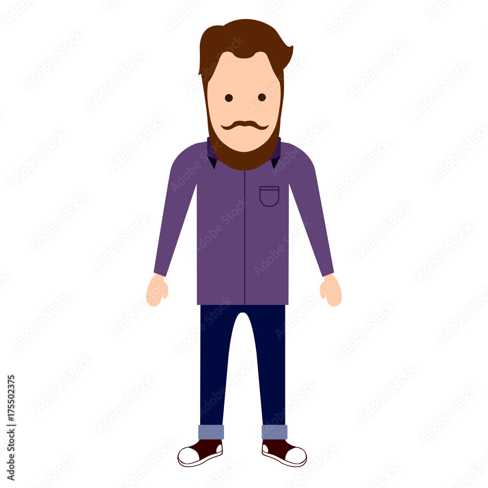 Isolated hipster character Isolated hipster character