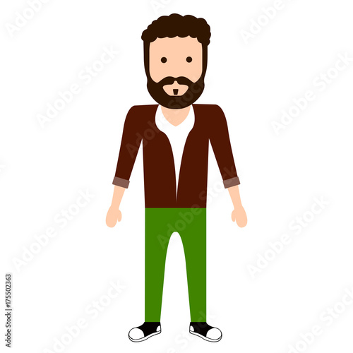Isolated hipster character