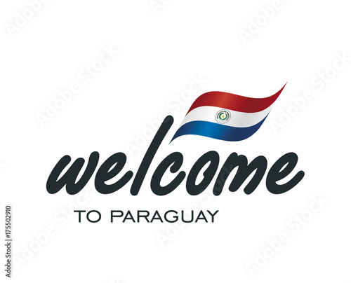 Welcome to Paraguay flag sign logo icon
