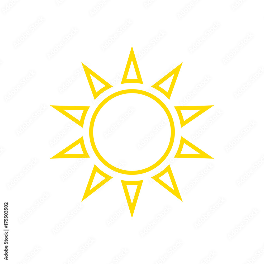 Icon line sun, vector.