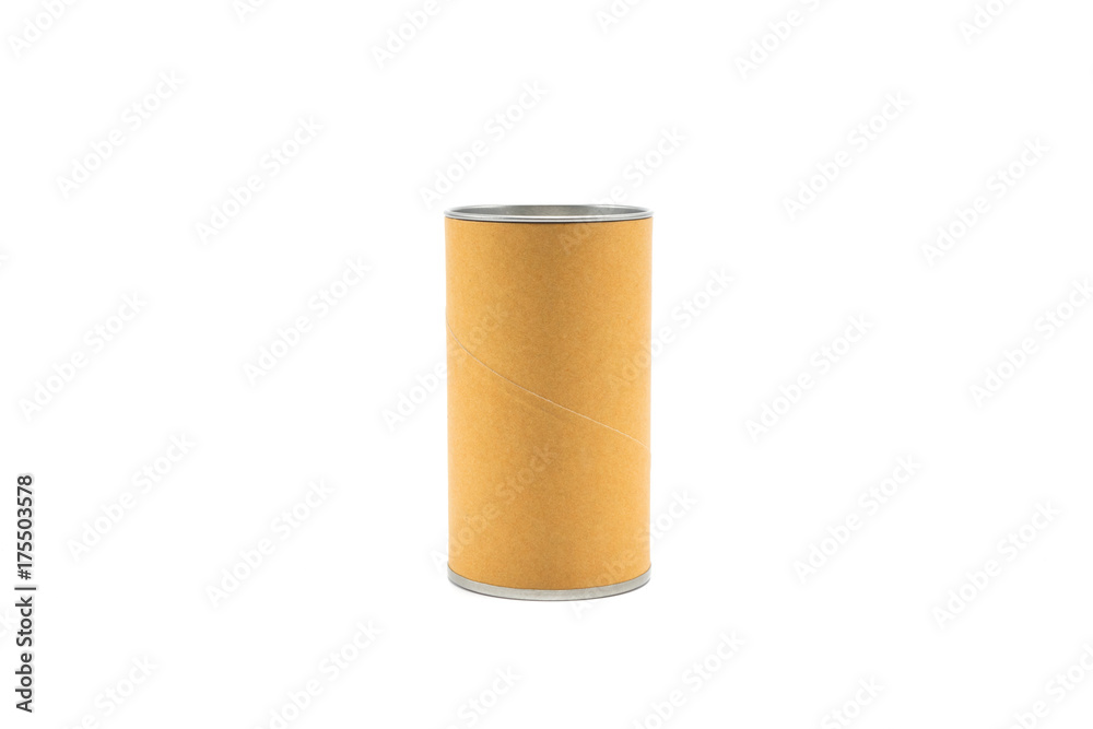 Canned packaging with Blank Kraft paper on white background Canned packaging with Blank Kraft paper on white background