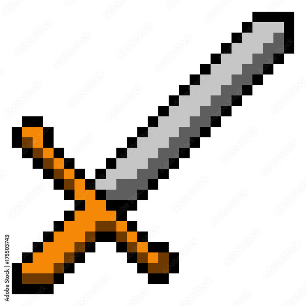 Isolated pixeled sword