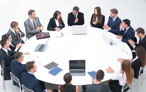 meeting business partners in the conference room .