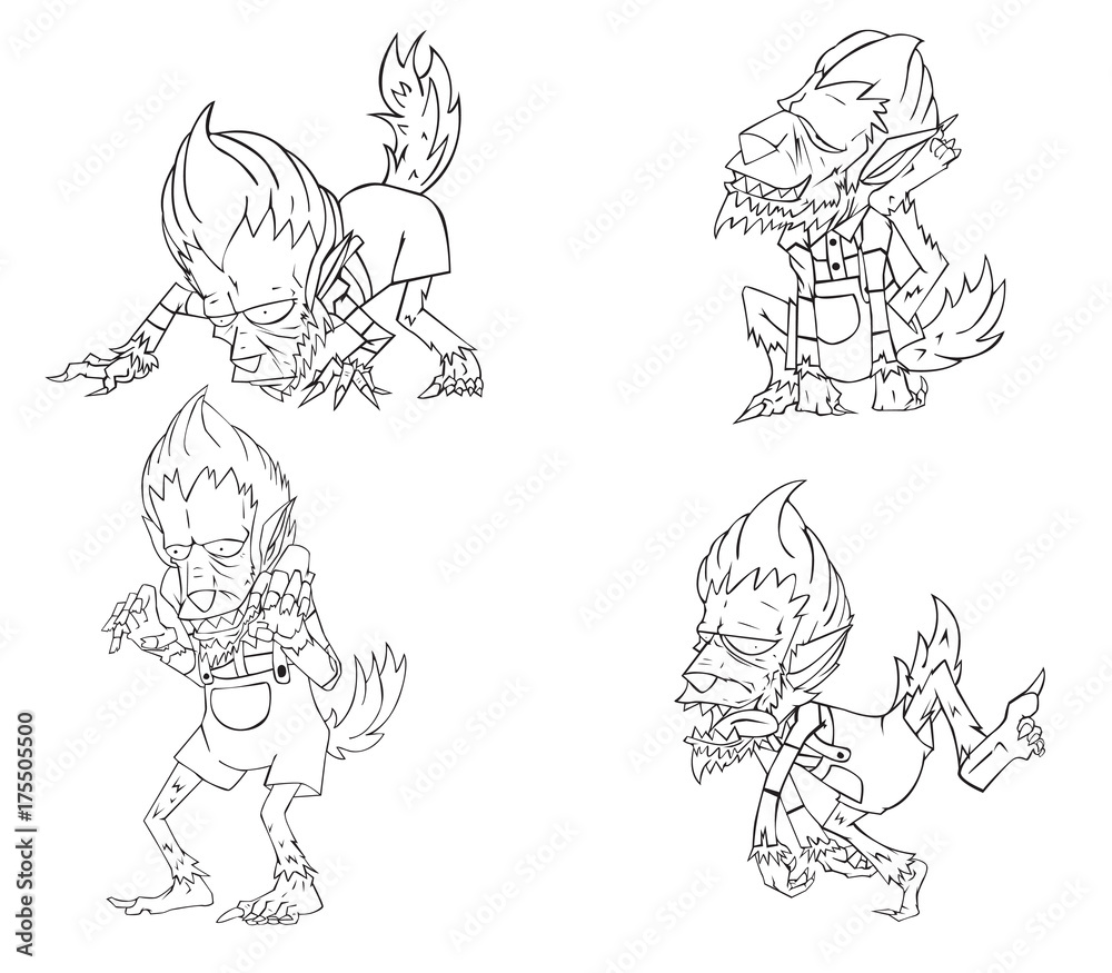 Werewolf Character vector and illustration. Monster in Halloween night