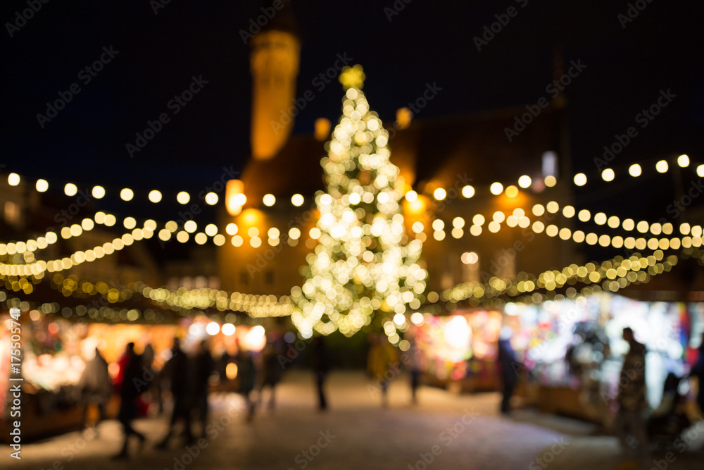 christmas market at tallinn old town hall square