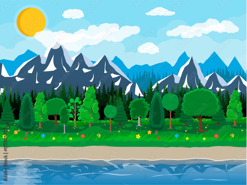 Obraz premium Summer nature mountain landscape, national park.
