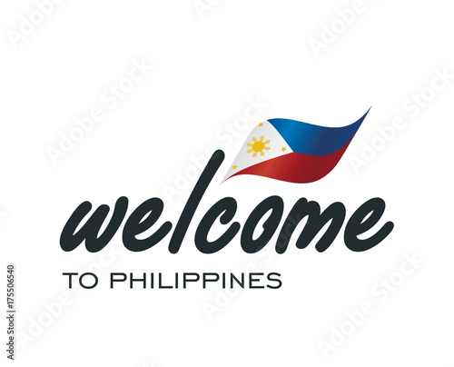 Welcome to Philippines flag sign logo icon