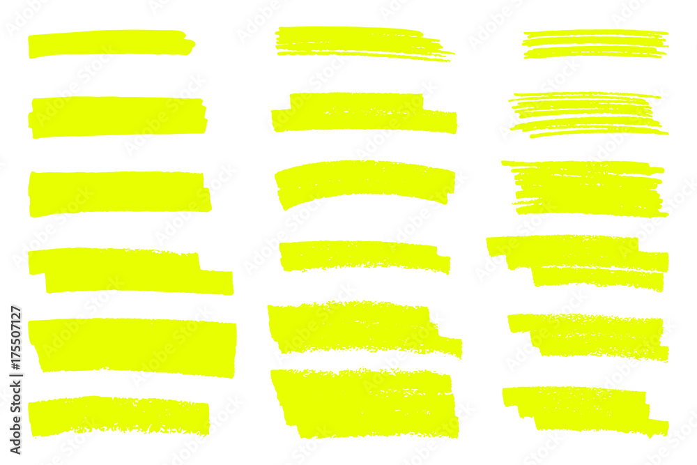 Vector highlighter brush lines. Hand drawing. Vector highlighter brush lines. Hand drawing.