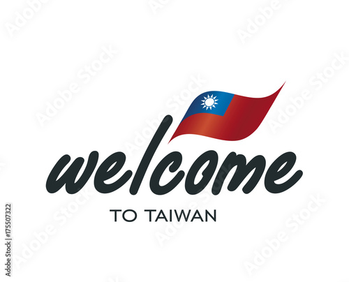 Welcome to Taiwan flag sign logo icon