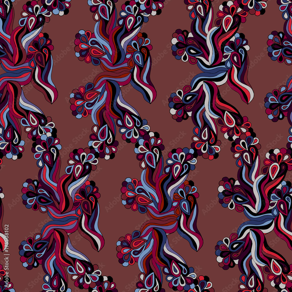Colorful abstract seamless pattern with waves and droplets, vector Colorful abstract seamless pattern with waves and droplets, vector