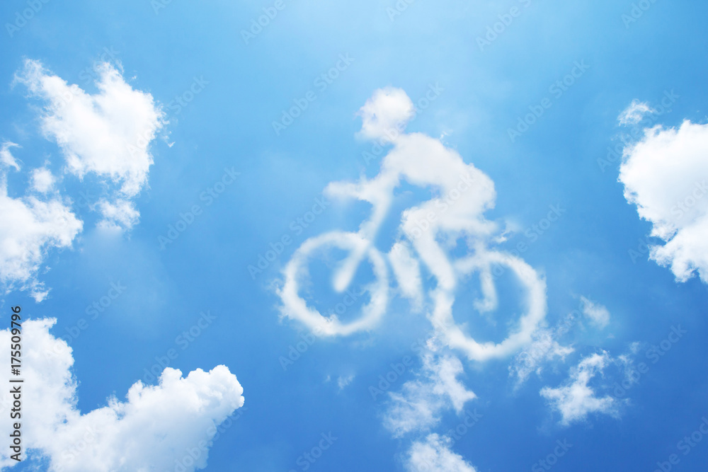 Naklejka premium Cycling cloud form on sky.