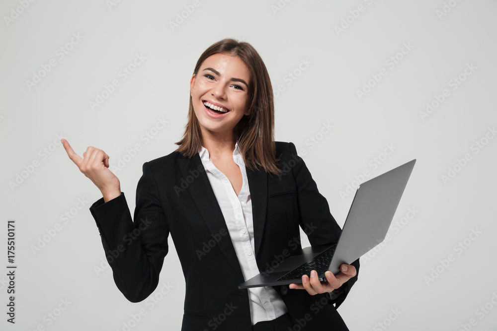 Portrait of a happy optimistic businesswoman in suit Portrait of a happy optimistic businesswoman in suit