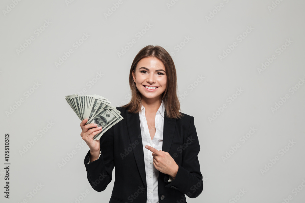 Portrait of a smiling pretty businesswoman in suit Portrait of a smiling pretty businesswoman in suit