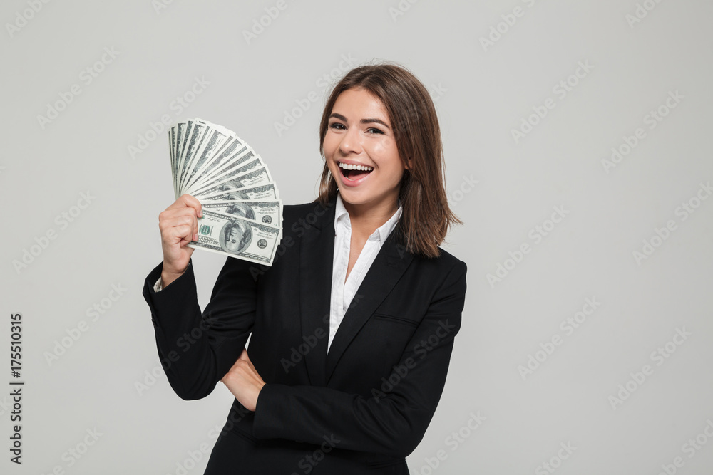 Portrait of a happy cheerful businesswoman in suit Portrait of a happy cheerful businesswoman in suit