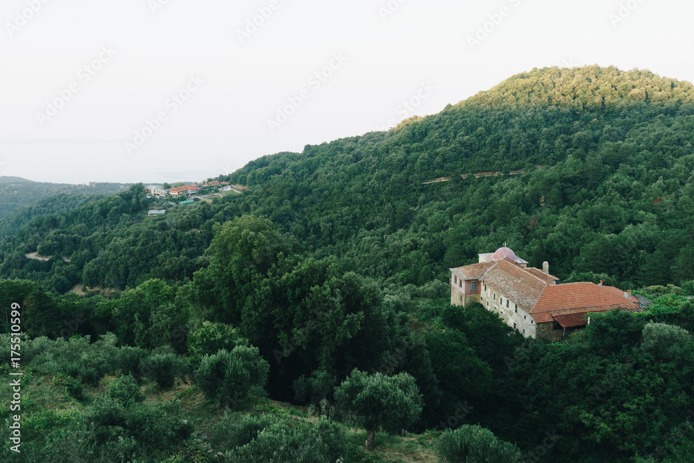 Greek little Monasteries on Mount Athos, Chalkidiki, Greece