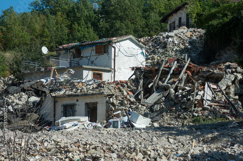 City destroyed by an earthquake